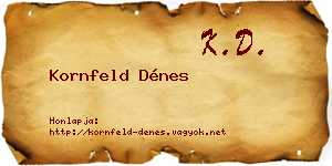 Kornfeld Dénes névjegykártya