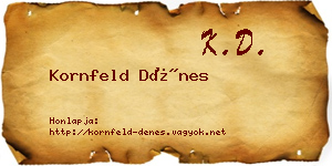 Kornfeld Dénes névjegykártya